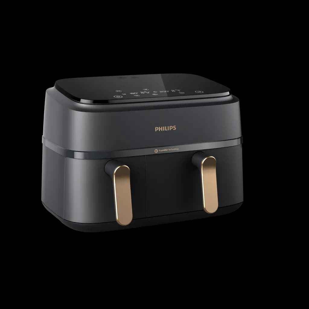 Philips Ovi Dual Basket — frytkownica z dwoma szufladami w kolorystyce ciemnoszarej z miedzianymi akcentami — 2 z 5